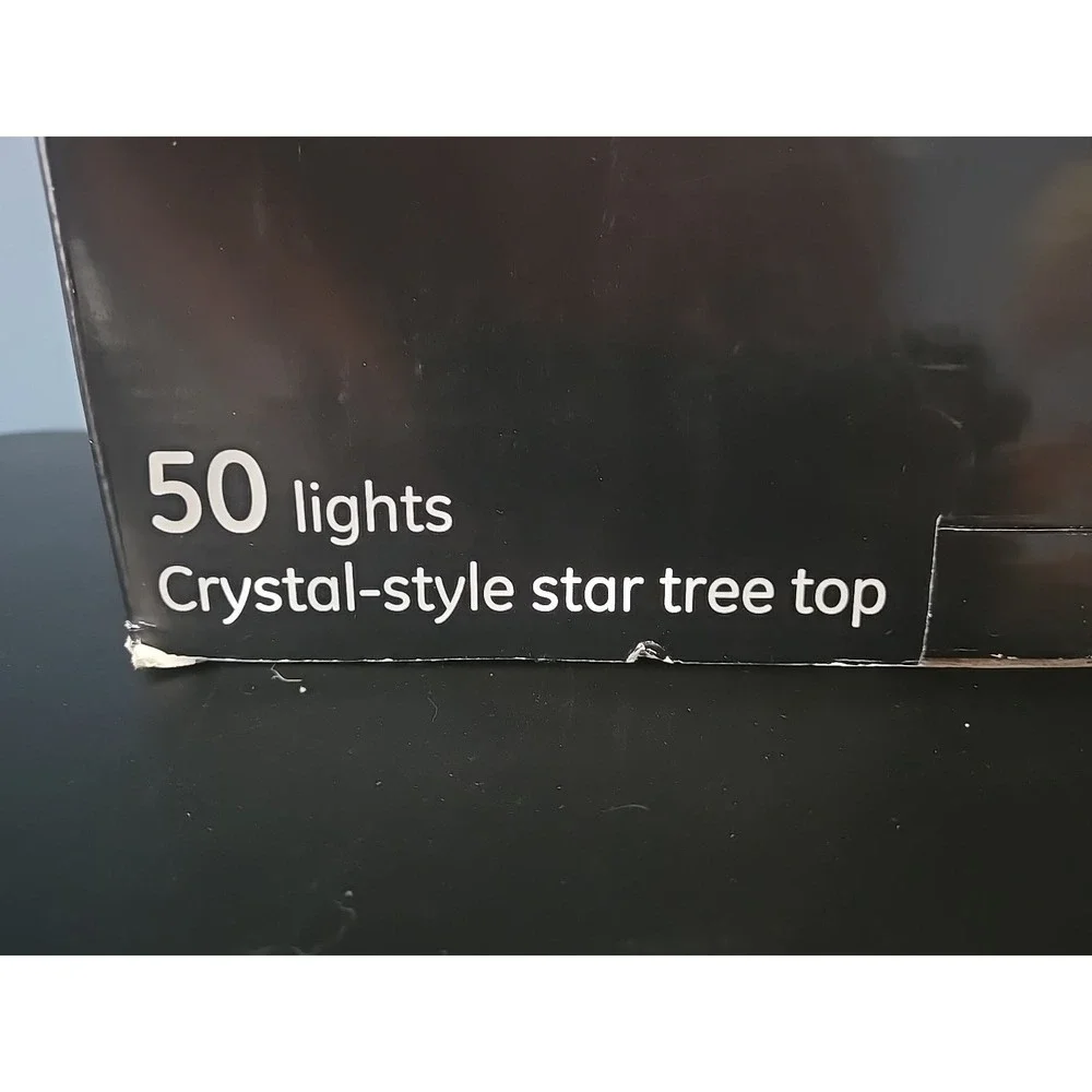 GE Decorator's Best 50 Light Starburst Crystal Star Tree Top 13.5